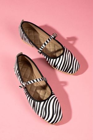 Belton Zebra Desenli Tokalı Kemer Bantlı Babet