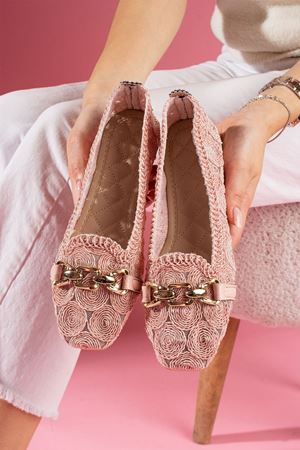 Marsa Pudra Daire Nakışlı İnci Kemerli Babet