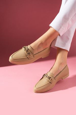 Meralis Vizon Yuvarlak Obje Detay Aksesuarlar Günlük Ayakkabı Loafer Babet