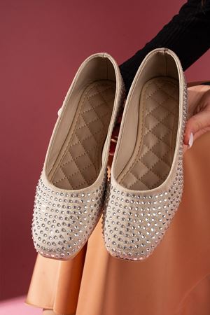 Lovin Vizon Süet Full Şeffaf Taş İşlemeli Soft Babet  