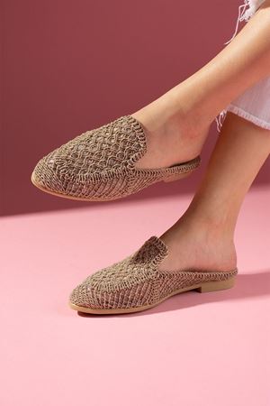 Gandal Vizon Triko Örgü Detaylı Terlik 