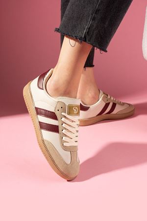 Helix Bej Bağcıklı Spor Sneaker Ayakkabı 