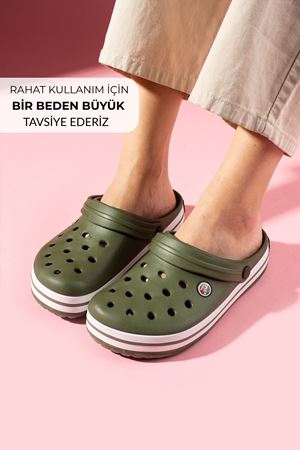 Siveti Yeşil Delikli  Poliüretan Önü Kapalı Islak Zemin Terlik ve Sandalet 