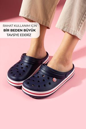 Siveti Lacivert Delikli  Poliüretan Önü Kapalı Islak Zemin Terlik ve Sandalet