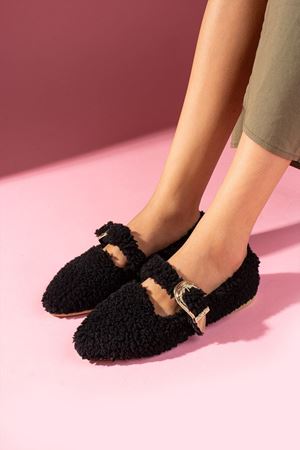 Olisse Siyah Havlu Dokulu Western Tokalı Kemerli Ev Babeti