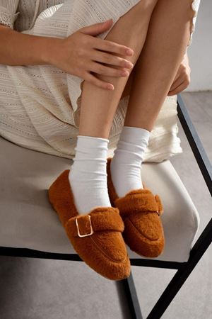 Alexis Taba Tokalı Sraç Detaylı Bantlı Peluş Ev Babeti