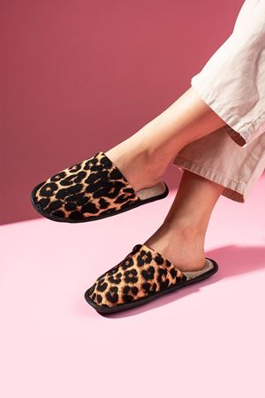 Alice Büyük Leopar Desenli Ev Terliği