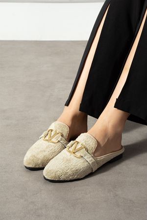 Vela Bej Kısa Tüylü Elegant Nişan Çeyiz Bohça Misafir Ev Terliği