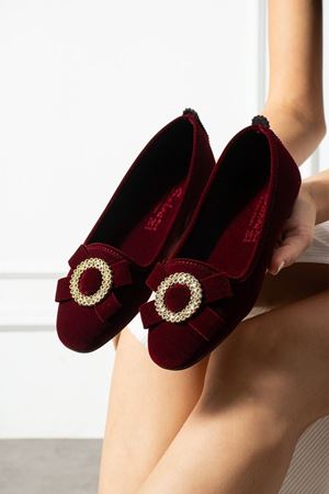 Bena Bordo Gold Tokalı Kadife Dokulu Elegant Nişan Çeyiz Bohça Misafir Ev Babeti