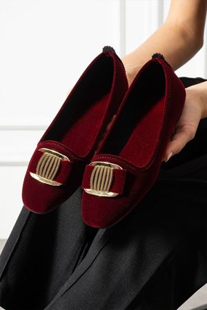 Milo Bordo Gold Tokalı Kadife Dokulu Elegant Nişan Çeyiz Bohça Misafir Ev Babeti