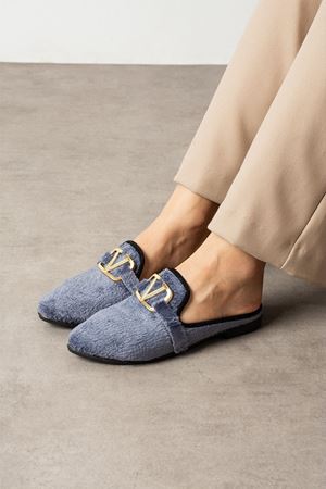 Vela Gri Kısa Tüylü Elegant Nişan Çeyiz Bohça Misafir Ev Terliği