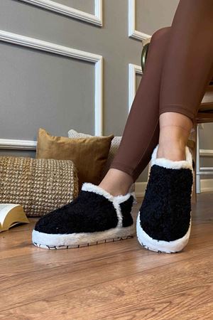 Charli Siyah Havlu Dokulu Sarmal Tabanlı  Ev Botu