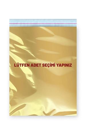 Bantlı Metalize Hediye Paketi Gold 30x35 cm 