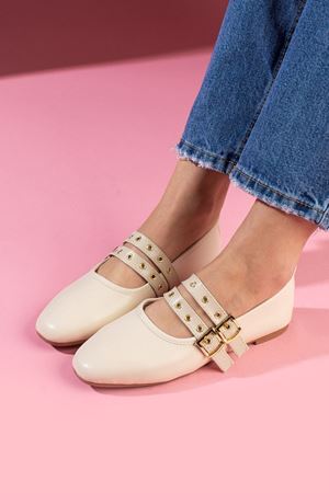 Rovigo Bej Cilt Gold Tokalı Çift Bant Babet