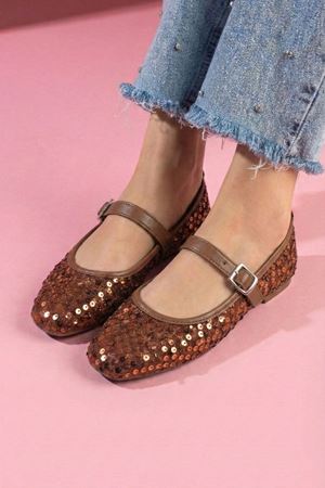 Solaro Taba Pullu Payetli Nikel Tokalı Tek Bant Babet