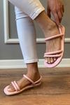 Kasey  Pembe   İnce Kemerli Sandalet 
