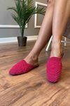 Regan  Fuşya Önü Kapalı İşleme Detaylı Terlik  