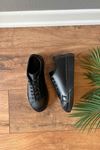 Tiron Siyah Cilt  Kadın Sneaker 