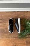 Tiron Siyah- Beyaz Tabanlı Cilt  Kadın Sneaker