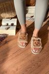 Rebeca Vizon Panda Baskılı İçi Tüylü Önü Açık Ev Terliği  