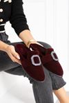Spector Bordo   Kare Tokalı Önü Kapalı Elegant  Ev Terliği  