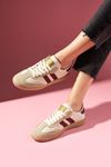Helix Bej Bağcıklı Spor Sneaker Ayakkabı 