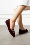 Belza Bordo Gold Tokalı Kadife Dokulu Elegant Nişan Çeyiz Bohça Misafir Ev Babeti