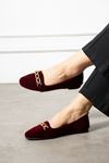 Runa Bordo Gold Tokalı Kadife Dokulu Elegant Nişan Çeyiz Bohça Misafir Ev Babeti