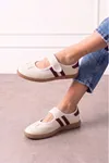 Vicenza Bej Bordo Şeritli Bantlı Spor Sneaker Ayakkabı