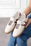 Vicenza Bej Bordo Şeritli Bantlı Spor Sneaker Ayakkabı